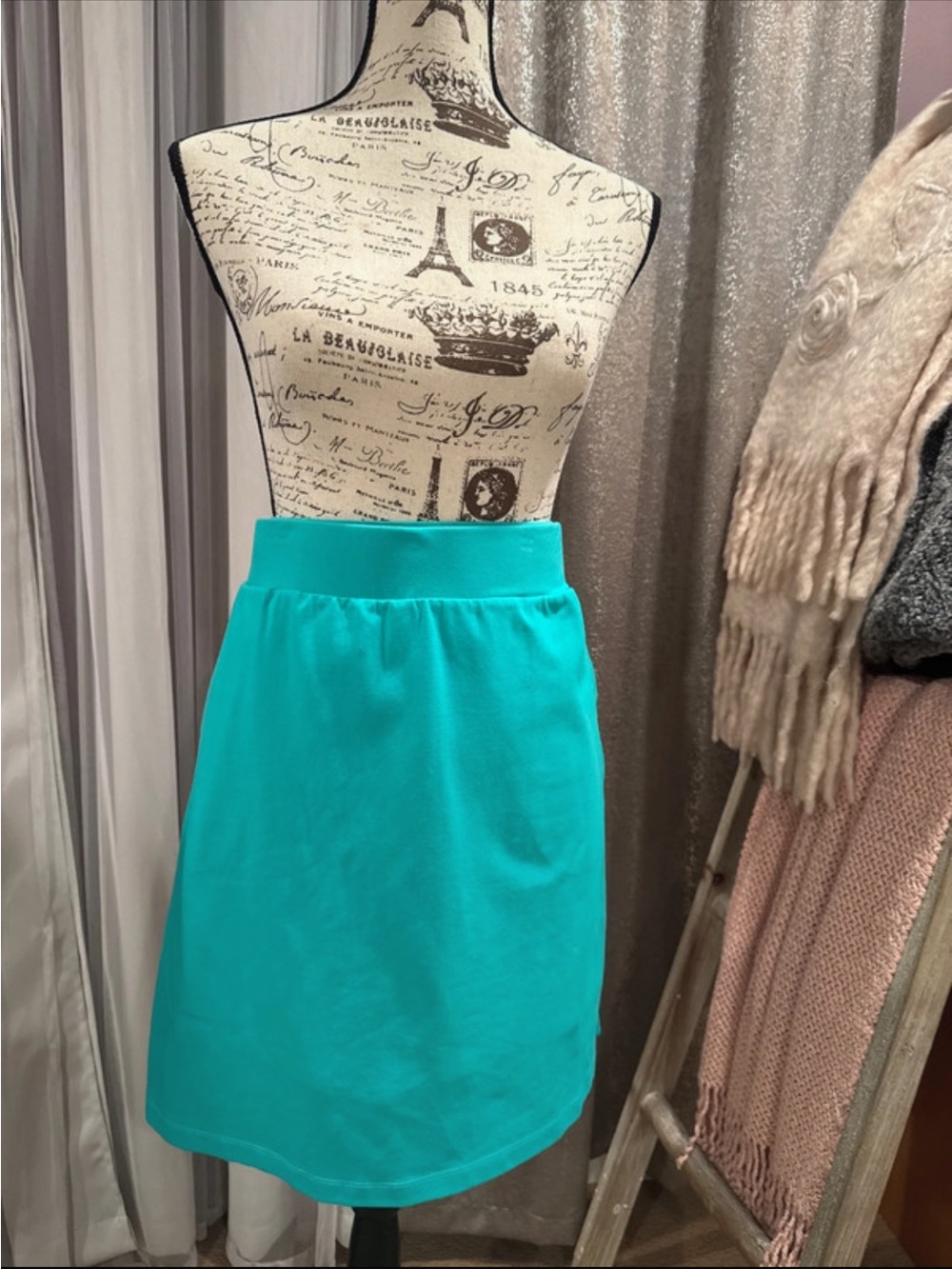 Talbots Turquoise A-Line Stretch Waist Skirt